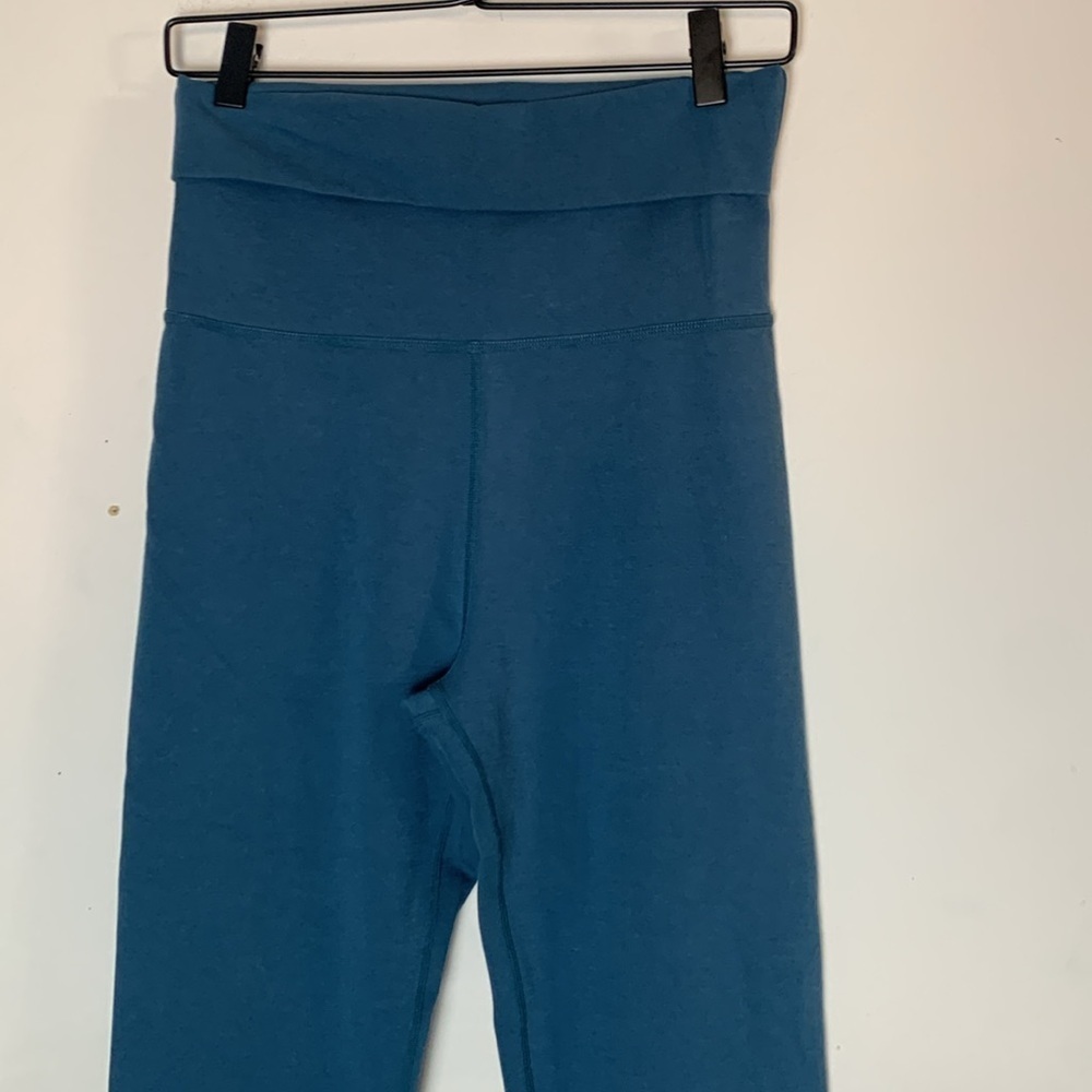 FREE PEOPLE Movement Moon Shadow Fold Over Leggings Teal Size Medium - Picture 3 of 8